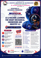 Six Days Online Faculty Development Program (FDP) on AI & Machine Learning for Smart Mechanical Engineering and Industry 4.0 2026 Faculty Development Program Poster